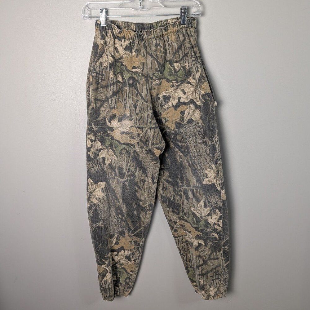 Vintage 90s Y2K Mossy Oak Camo Sweatpants Joggers Baggy Faded Sz L Realtree